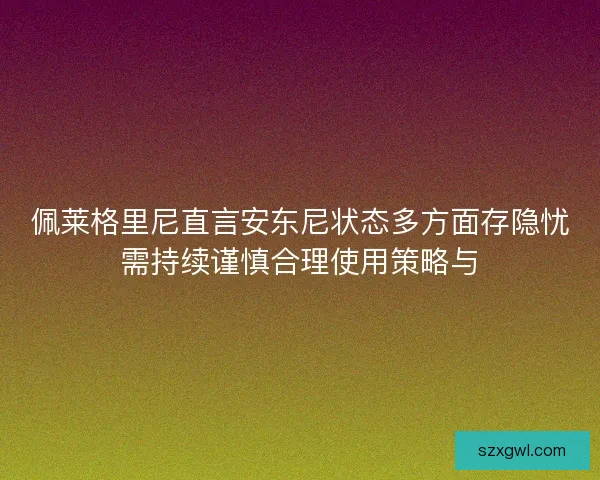 佩莱格里尼直言安东尼状态多方面存隐忧需持续谨慎合理使用策略与
