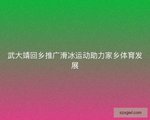 武大靖回乡推广滑冰运动助力家乡体育发展